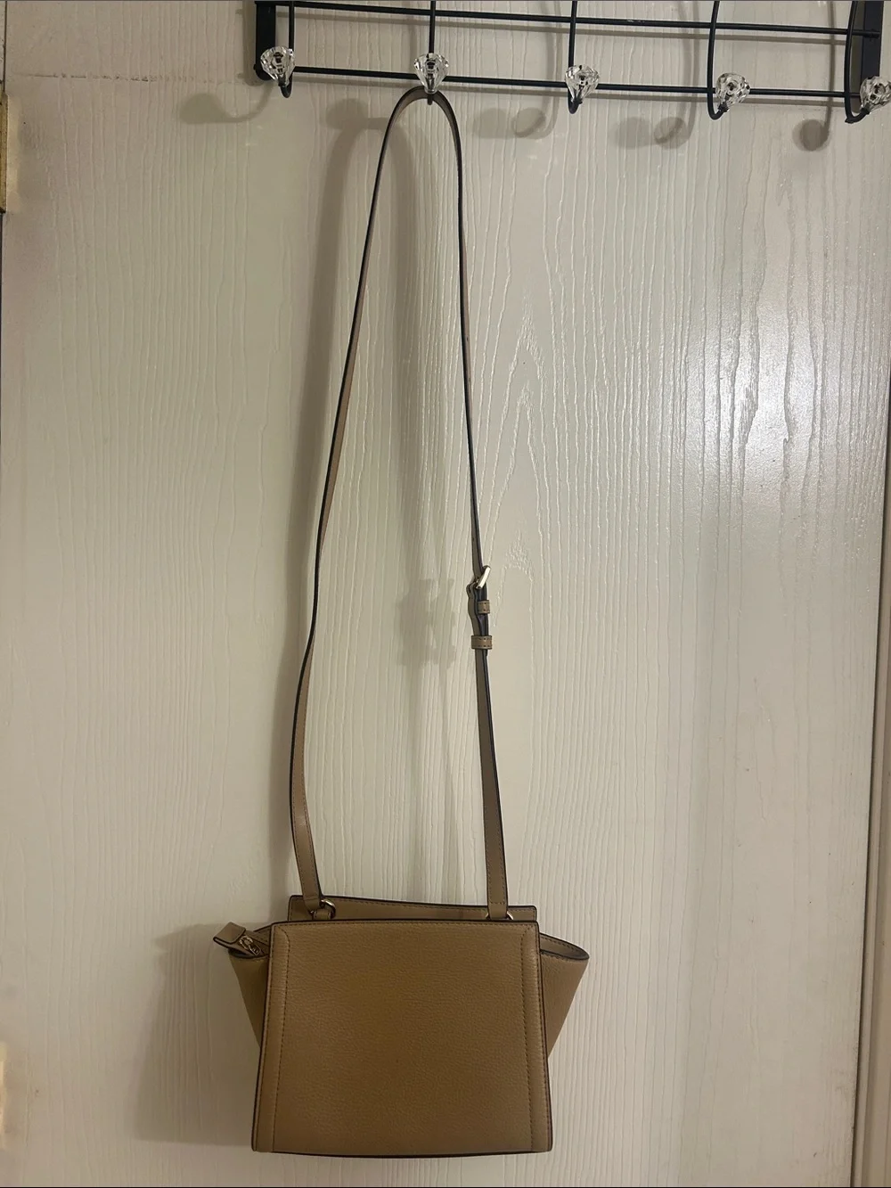 Michael Kors Tan Pebbled Leather Crossbody with Gold Logo